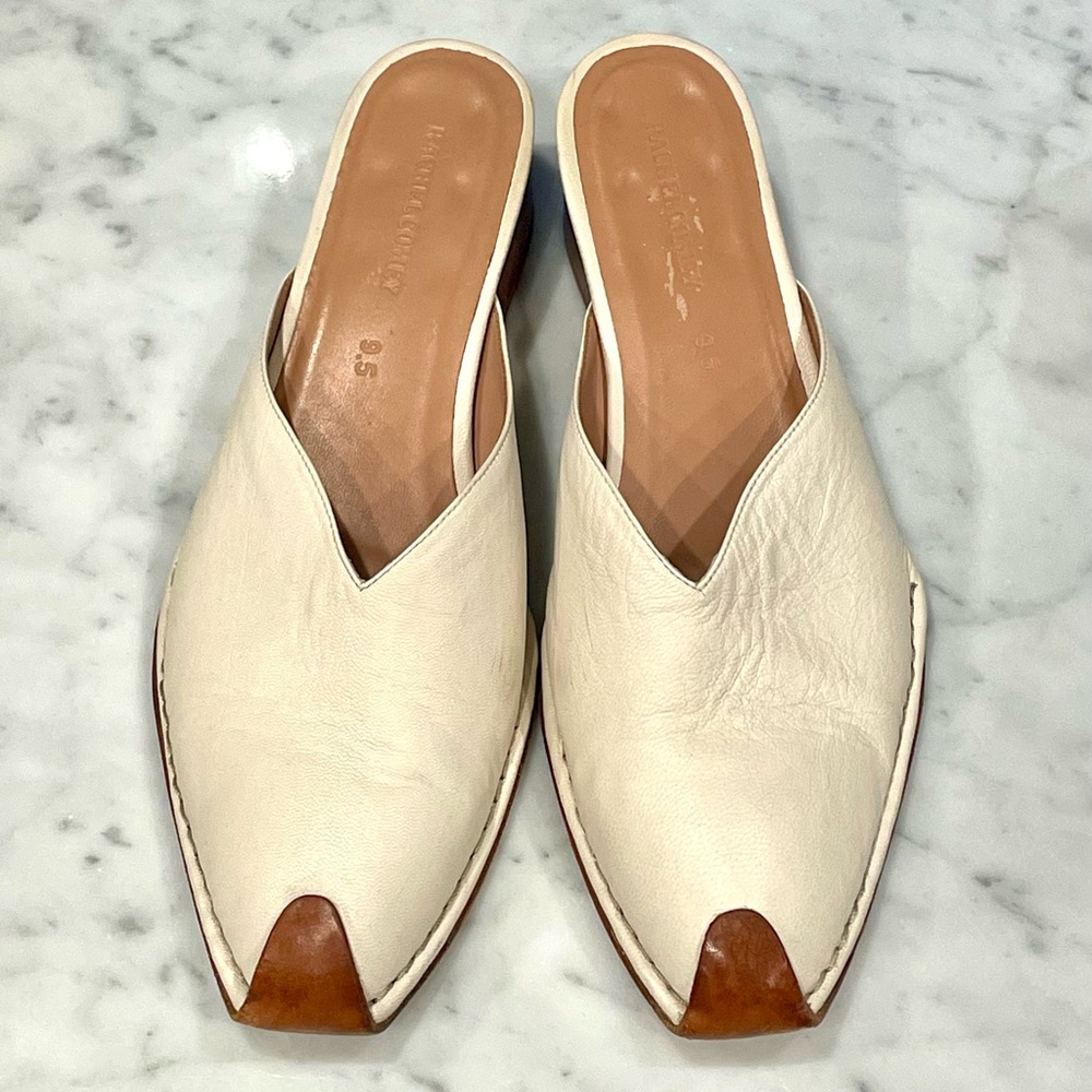 Rachel Comey Leather Mules, 2” block heel, cream&brown, 9.5, EUC - Picture 2 of 11